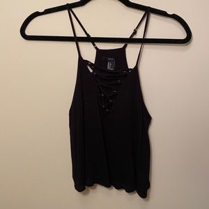 Black crop tank top